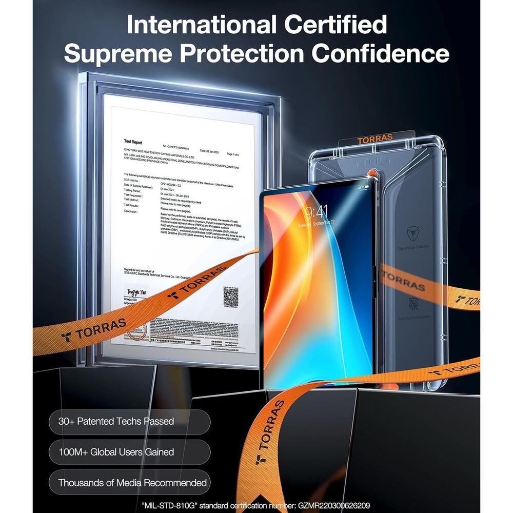 TORRAS Screen Protector for iPad Air 13" (M3 2025 & M2 2024) – Military-Grade Sh - Picture 2 of 6